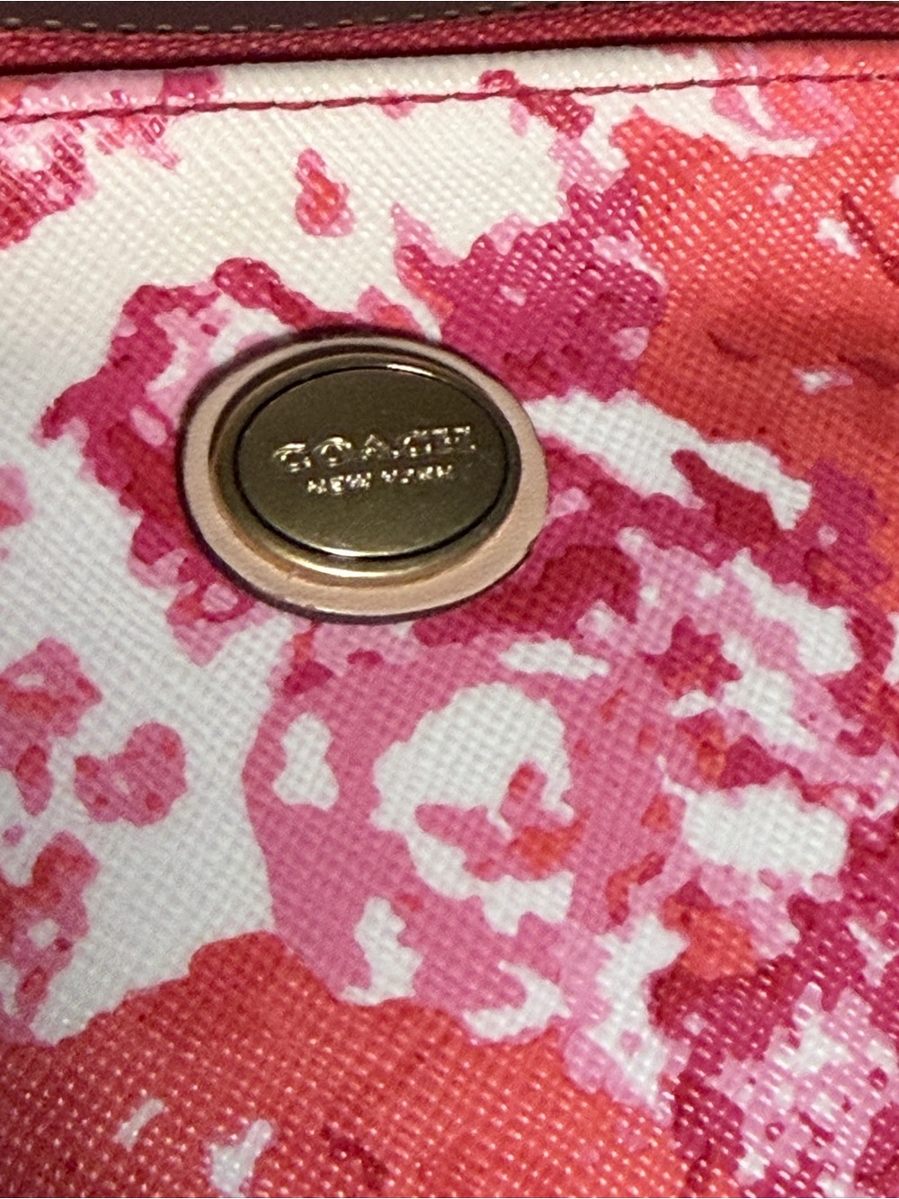 Coach Peyton Floral Cora Dome Satchel with Tan Trim - Picture 2 of 11